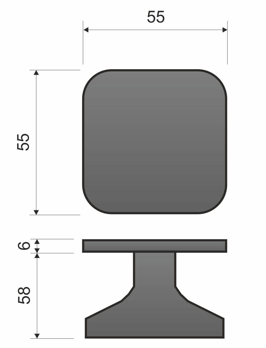 Gałka Infinity Line Kwadrat Ruchoma Prawa
