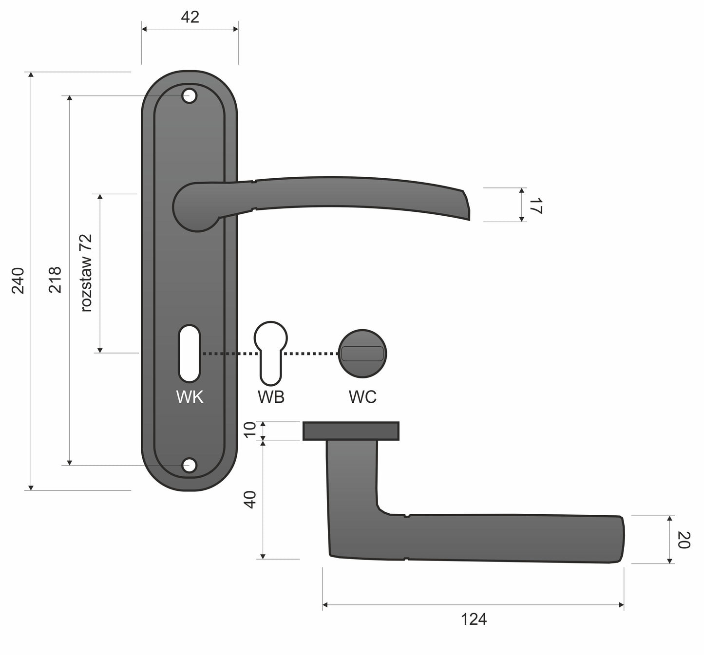 Klamka Infinity Line Dalia Podłużny Wkładka