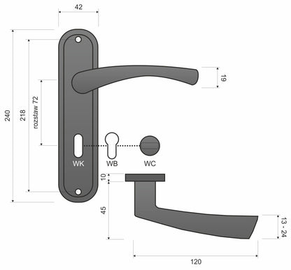 Klamka Infinity Line Laura Podłużny WC